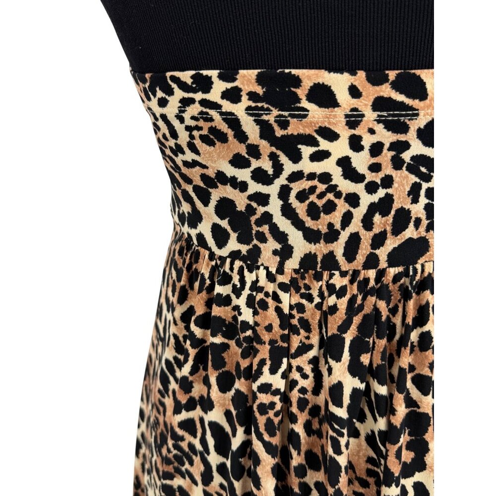 Vintage NWT Candies Leopard Halter Mini Dress S| Y2K Bimbocore McBling Fairycore - Picture 10 of 16